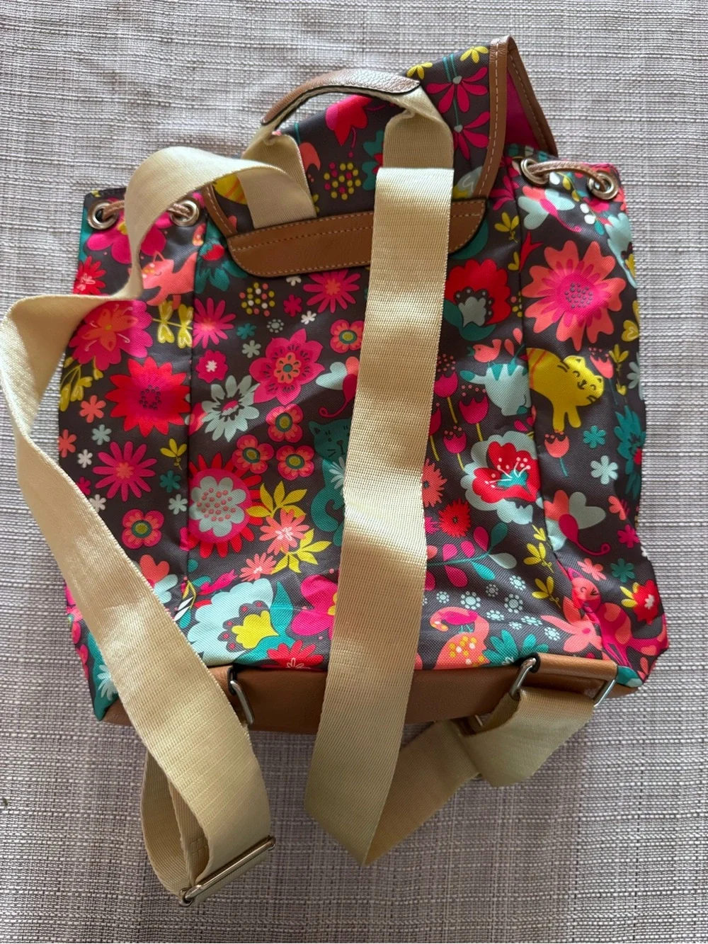 Lily Bloom Brown Floral Multi-Color Backpack